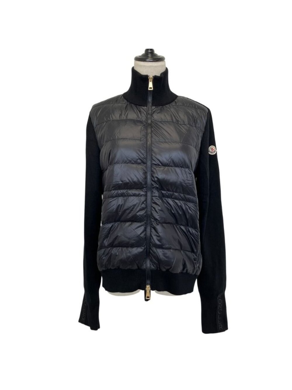 Moncler Cardigan Tricot Down Combination Knit M Black